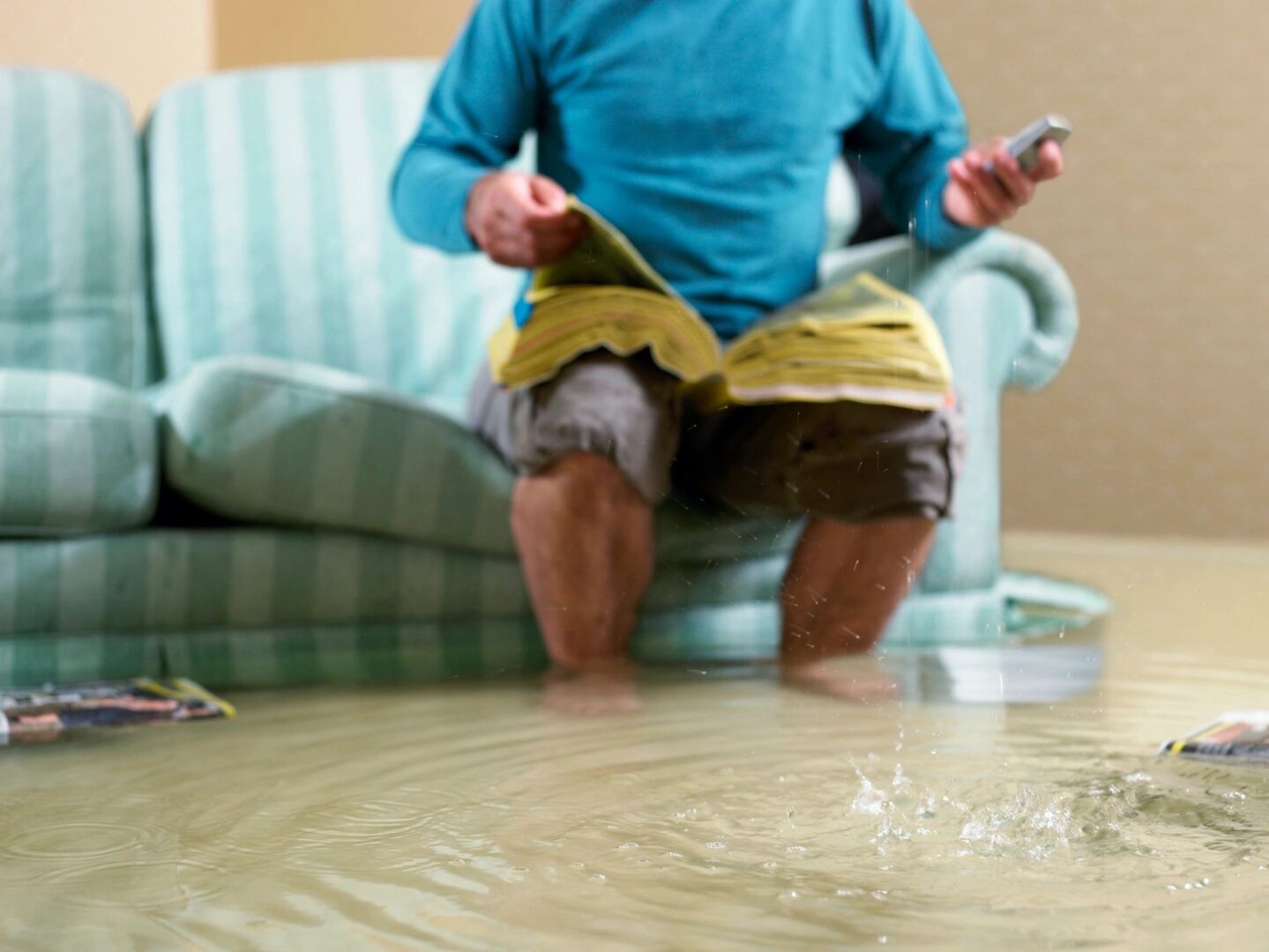 A man sitting on the floor holding a remote control.